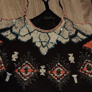 All Saints Aztec Multicolored Sequin Tank Top size 6
